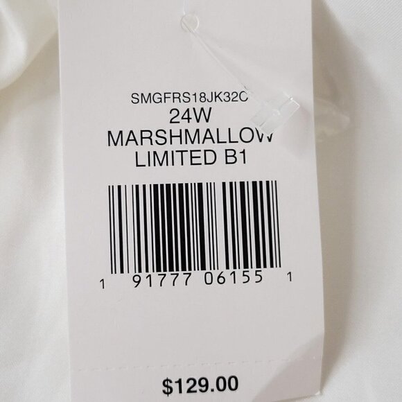 The Limited Blazer Size 24W Open Front Pleated Cuffs Marshmallow Color Buttons - Picture 5 of 13